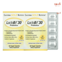 캘리포니아 골드 뉴트리션 CGN 락토비프 LactoBif 650억 1000억 유산균 고약사 베지캡슐 30정, 1개, 60정, 30개