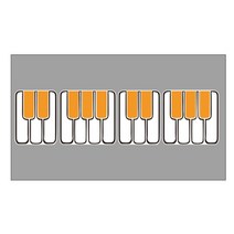 음악 교실 피아노 학원 피아노건반 3D 입체 벽 데코 포인트 장식 스티커 벽꾸미기 배경 그림, 옐로우