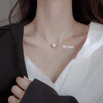 18K화이트 진주원포인트목걸이
