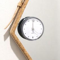 흡착식 욕실시계 화장실 방수시계 부착식, 블랙