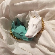 체인목걸이 도베르만 차량 송풍구 석고 방향제 핸드메이드 국내제작, 무광블랙, 블랙체리