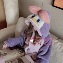 토끼 망토 스페인 크라운 슈퍼 귀여운 점심 휴식 소파 담요 후드 망토 커버 담요 잠옷