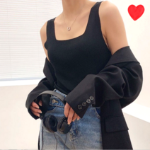 쇼커코 여성 스퀘어넥 나시 민소매 티