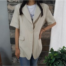상상그이상 여성용 오버핏 뒷단추 자켓 부드럽고 시원한 여름 하객룩 면접자켓 캐주얼 오피스패션 데일리 아우터
