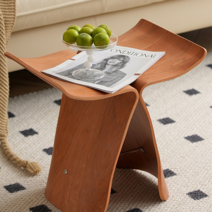 특이한 아치형 원목 사이드테이블 기능성책상 겸 의자, 체리 나무