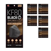 톡톡버디 KF80 황사방역 마스크 대형, 1매입, 50개, 블랙