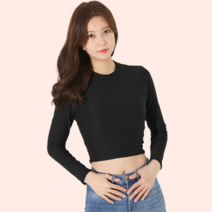 10대 20대 여성 슬림핏 배꼽티 크롭 티 티셔츠 코디 블랙 화이트 무지