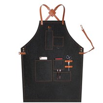 모올글래드 데님 5포켓 앞치마 공방 화실 패션 미술 미용 예쁜앞치마, 데님 5포켓 앞치마(블랙), .