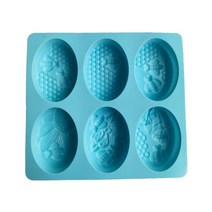 비누만들기diy 실리콘몰드제작 수제 디자인 석고 방향제 몰드 6개의 꿀벌 모양의 실리콘 비누 몰드 타원형, 02 012-lue