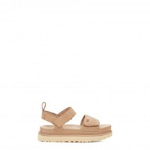 UGG 어그 for women 스웨이드 엠보싱 로고 샌들 골드스타 - 라이트 브라운