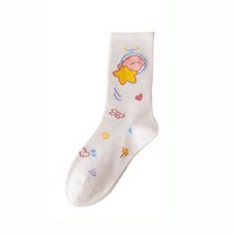 K) 스타 커비 재미있는 양말 여성 일본 하라주쿠 귀여운 가을 겨울 Mid-tube Calcetines Kawaii Girls Women39s Socks, [01] 싱글 사이즈, [02] 6
