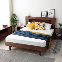 다올퍼니 아든 원목 침대 프레임 LED 매트리스 깔판 SS 이사선물 집들이선물 인테리어선물, A-1. 마호가니