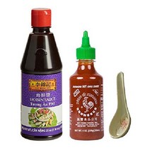 호이신 해선장 소스 567g 핫 칠리 스리라차 255g 스푼 패키지, 1.0, 3종 세트