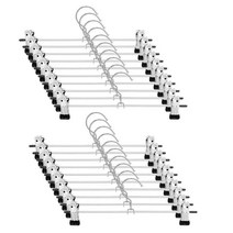 바지 옷걸이 스커트 옷걸이 20 팩 금속 바지 클립 걸이 공간 절약 스커트 바지 바지 청바지 그리고 더 많은 것을위한 울트라 얇은 녹 방식 옷걸이, 하나, 실버 & 블랙