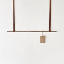 월 행잉 레더 스트랩 북유럽 우드 벽장식 인테리어 소품, 100cm／호두나무＋브라운스트랩