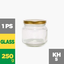 KH5 250g 낱개 푸딩 우유 잼병 유리병, 플라스틱러그-흰색