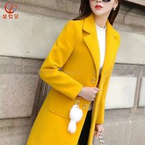셀럽당 여자 코트 추동 모직 상의 중롱 덧장 코트