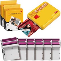 코닥(Kodak) Mini 3 레트로 휴대용 인스턴트 포토 프린터 무선 접속 iOSAndroidBluetooth 대응 실물의 사진(3x3 인치7.6x7.6cm) 4Pass 기술 라미네이트 가공