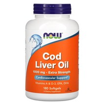 Now Foods 대구 간유 1 000 mg 180 소프트젤, 1개