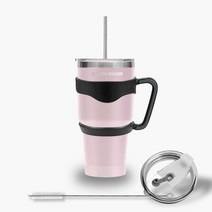 텀블러세트 대형 텀블러 900ml 손잡이 스트로우 매그넘 사은품 보온보냉 당일발송 판촉, 블랙