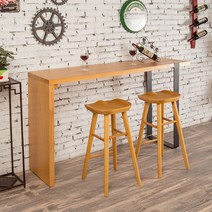 홈바 아일랜드식탁 원목 스몰바 좁은 조리대 세트 테이블, 조립하다., 싱글테이블-180x45높이100cm, 스탠드 구조