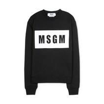 MSGM 여성 박스 로고 블랙 맨투맨 2841MDM96 207299 99