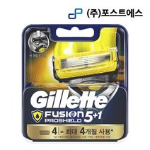 질레트 퓨전 프로쉴드 메뉴얼 면도날 4입 1개