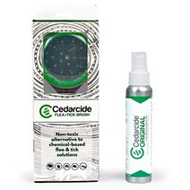 cedarcide flea + 진드기 애완용 브러시(4oz 팩) | 튼튼한 그루밍 브러시는 벼룩 진드기를 죽이고 격퇴하기 위해 cedarcide 원래 무는 곤충 스프레이를 개를