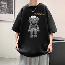 반팔티셔츠남자 데이터 빅 큰것 좋다 T208P28 참깨길 트렌드 와이드 루즈핏 청록색의 그린 4993792937