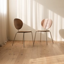 링크 인테리어 월넛 우드 체어, 1개