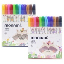 모나미 모니주사인펜12색 모나미사인펜 어린이문구 어린이사인펜, 12색 남아