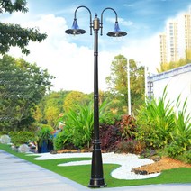 정원가로등 실외 조명 야외 전등 기둥 복고풍 아파트가로등 가로등폴대 led, 02 2.3m 싱글헤드 블랙 송광원