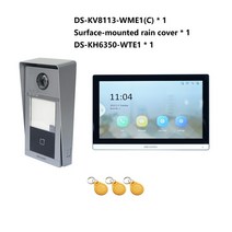 HIKISION 원래 다국어 POE 비디오 인터콤 키트DSK8113WME1C 및 DSKH6350WTE1 PoE 스위치 포함, 03 Surface No switch, 03 Surface No switch
