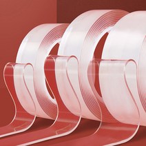 도매팜 3+1 초강력 티안나는 점성 양면테이프 2mm*3cm 깔끔제거 전선정리 액자 소품, 3P+1P