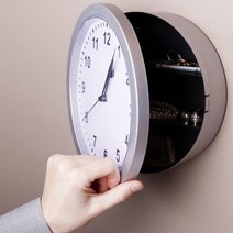 금고 부품 잠금 자물쇠 휴대용 가정용 camouflage safe clock roman 아랍 시계 보관 시계 장식 개인 돈 비밀 금고 벽시계 장식품, 하얀색