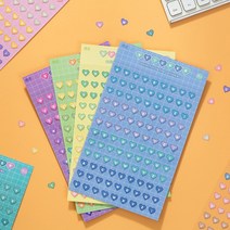 레인보우 하트 알파벳 숫자 폴꾸 폴라로이드 다꾸 탑꾸 탑로더 다이어리 디자인 컬러 데코 스티커, 07 : 퍼플