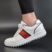 아놀드파마 국산 여성 키높이 골프화 가죽 4cm 스파이크리스 골프 운동화