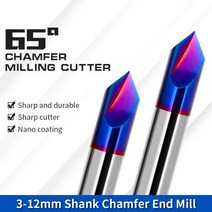 앤드밀 엔드밀 HRC65 챔퍼 밀링 커터 3-12mm 90 도 카바이드 엔드 밀 CNC 기계 라우터 비트 나노 블루 코팅 2 3 플루트 공구 153006, D12X75LX90R 3Flute, 10Pcs