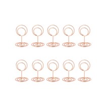 씨앤초이스 스탠드 메모홀더 10세트 네임텍 명함꽂이 쇼클립 문구사무 데스크용 사진 엽서 POP, 10개입_소형_원형로즈골드