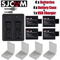새로운 SJCAM SJ4000 EKEN H9 GIT-LB101 GIT 배터리 SJ5000 SJ6000 SJ7000 SJ8000 SJ9000 배터리 + 듀얼 USB 충전기, 러시아|4battery withcharger