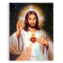 오로라데코덴 캔버스형 보석십자수 30x40cm, MK080 예수님