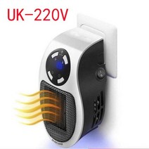 전기 열풍기 전기 미니 팬 히터 500w 원격 제어 데스크탑 벽 난방 스토브 라디에이터, 원격 영국 플러그 없음