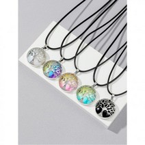 5개 남성 나무 디테일 원형 펜던트 목걸이