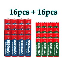 2021 1.5V Aa 9800mAh 알칼리 충전식 배터리 시계 장난감 카메라 밀워키에 사용, green