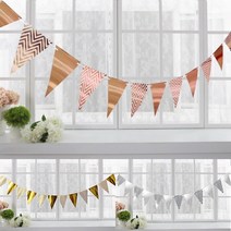 반짝 삼각가랜드 생일파티 축하 프로포즈 돌잔치 유치원 종이가랜드 꾸미기 실내디자인, 실버