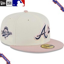 [미국정품] 915470 스냅백 캡모자 MLB [애틀랜타 브레이브스] 뉴에라 Chrome Rogue 59FIFTY Fitted Hat - White/Pink -