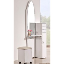 공주풍 슬림 전신거울 서랍장+바퀴의자 세트(62cm) 럭셔리 북유럽 앤틱 1인, 아카시아