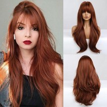 esin gray and brown ombre to blonde long water wave wigs with bangs daily natural wig for women 내열 합, 24인치, 협력사, yx8011-1