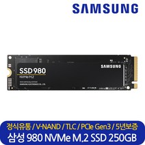 삼성전자 정품 SSD 980 NVMe PCIe Gen 3.0 M.2 2280, 삼성 정품 980 250GB