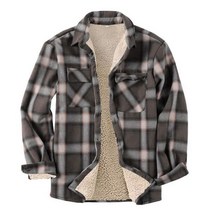 체크 무늬 코듀로이 셔츠 남성 가을 겨울 캐주얼 Chemise 양모 양털 코트 자켓